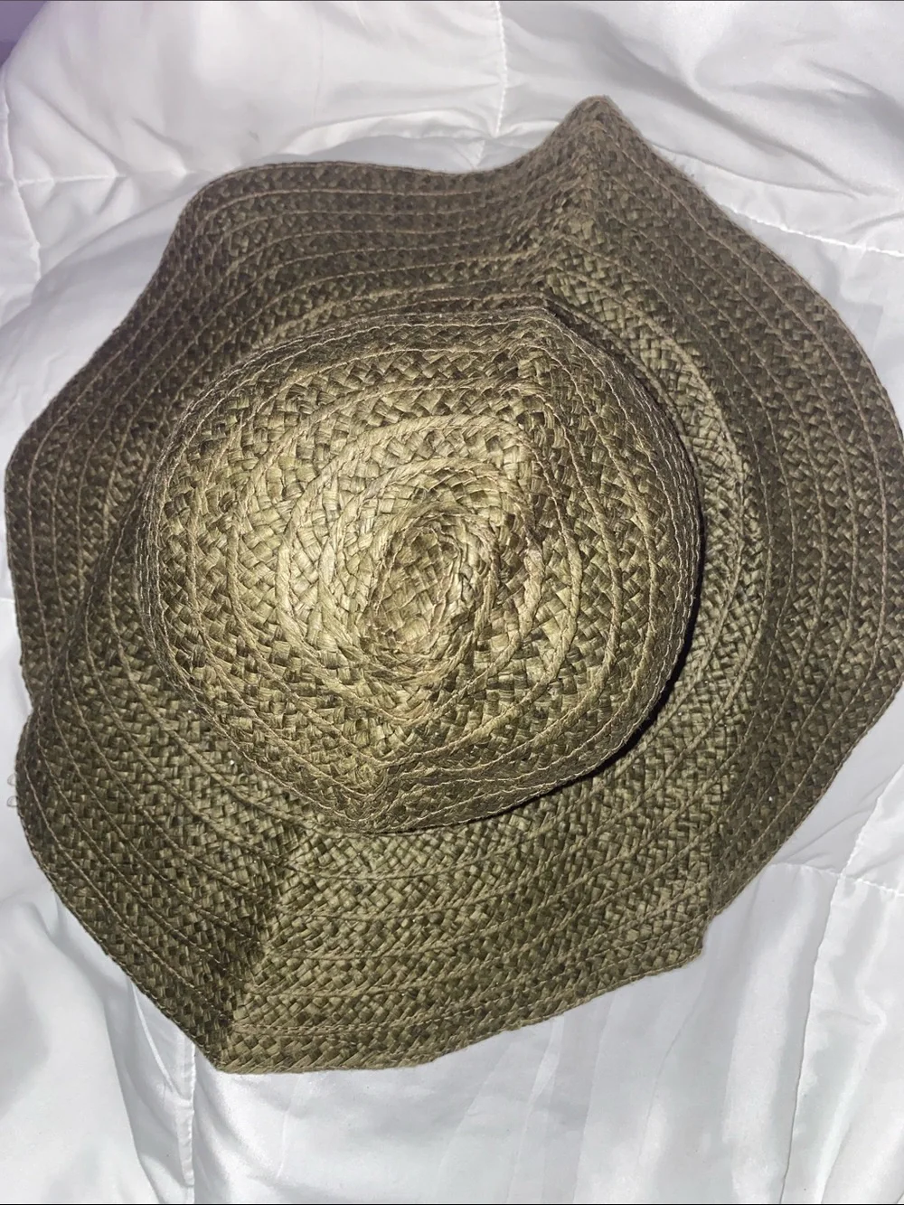 GAP Olive/Brown Braided Straw Sun Hat 100% Paper